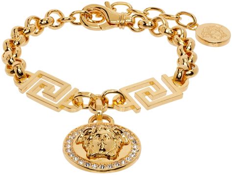 versace greek key bracelet|Versace: Gold 'La Medusa Greca' Bracelet .